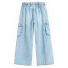 Spodnie jeansowe w kwiaty wide leg Cool Club