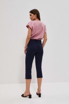 Spodnie materiałowe damskie 3/4, granatowe, Moodo