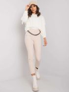 Spodnie materiałowe damskie, beżowe, Factory Price