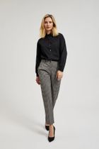 Spodnie materiałowe damskie, beżowe, Moodo