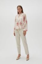 Spodnie materiałowe damskie, beżowe, Moodo