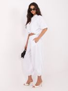 Spodnie materiałowe damskie, białe, Italy Moda
