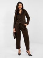 Spodnie materiałowe damskie, brązowe, Italy Moda