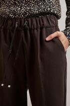 Spodnie materiałowe damskie, brązowe, Moodo