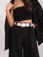 Spodnie materiałowe damskie, czarne, Italy Moda