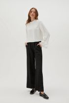 Spodnie materiałowe damskie, czarne, Moodo