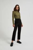 Spodnie materiałowe damskie, czarne, Moodo