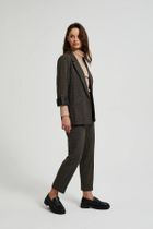 Spodnie materiałowe damskie, czarne, Moodo