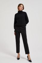 Spodnie materiałowe damskie, czarne, Moodo