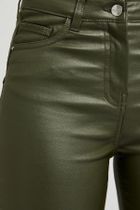 Spodnie materiałowe damskie, khaki, Moodo