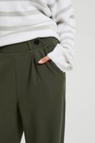 Spodnie materiałowe damskie, khaki, Moodo