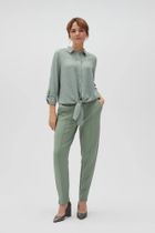 Spodnie materiałowe damskie, khaki, Moodo