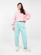 Spodnie materiałowe damskie, miętowe, Italy Moda