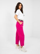 Spodnie materiałowe damskie, różowe, Italy Moda