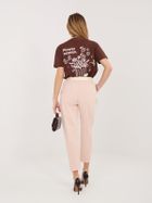 Spodnie materiałowe damskie, różowe, Italy Moda