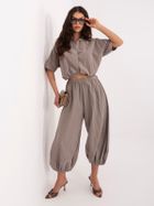Spodnie materiałowe damskie, szare, Italy Moda