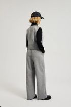 Spodnie materiałowe damskie, szare, Moodo