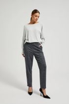 Spodnie materiałowe damskie, szare, Moodo