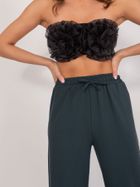 Spodnie materiałowe damskie, zielone, Lakerta