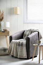 Stof, koc pluszowy scotland w kratę, 130-160 cm