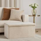 Storage Solutions, Modus, welurowa pufa ze schowkiem, 76-38-38 cm