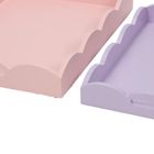 Storage Solutions, zestaw 2 drewnianych pastelowych tacek, matowe wykończenie
