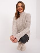 Sukienka damska z wełną, beżowa, Rue Paris