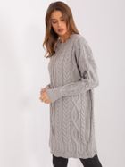 Sukienka damska z wełną, szara, Rue Paris