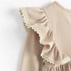 Sukienka dziewczęca z długim rękawem, beżowa, Nicol