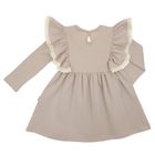 Sukienka dziewczęca z długim rękawem, beżowa, Nicol