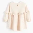 Sukienka dziewczęca z długim rękawem, beżowa, Nicol