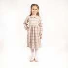 Sukienka dziewczęca z długim rękawem, beżowa, Nicol