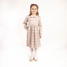 Sukienka dziewczęca z długim rękawem, beżowa, Nicol