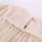 Sukienka dziewczęca z krótkim rękawem, beżowa, Eevi