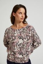 Sweter damski, beżowy, Moodo