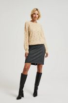 Sweter damski, beżowy, Moodo