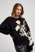 Sweter damski, czarny, Moodo