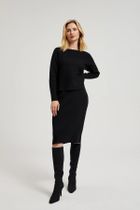 Sweter damski, czarny, Moodo