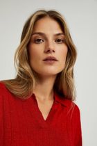 Sweter damski, czerwony, Moodo