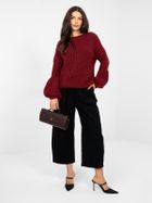 Sweter damski, oversize, bordowy, Italy Moda