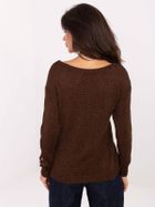 Sweter damski, oversize, brązowy, Italy Moda
