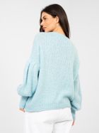 Sweter damski, oversize, niebieski, Italy Moda