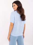 Sweter damski, oversize, niebieski, Italy Moda