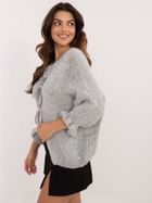 Sweter damski, oversize, szary, Italy Moda