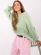 Sweter damski, oversize, zielony, Italy Moda