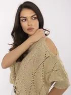 Sweter damski, oversize, złoty, Italy Moda