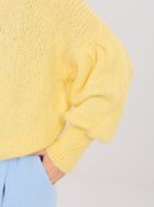 Sweter damski, oversize, żółty, Italy Moda