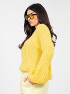 Sweter damski, oversize, żółty, Italy Moda