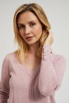 Sweter damski, różowy, Moodo