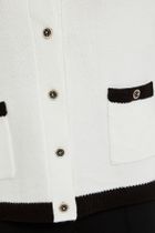 Sweter damski, rozpinany, biały, Moodo